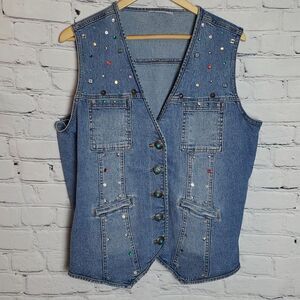 Vintage Jean Vest by Diane Gilman